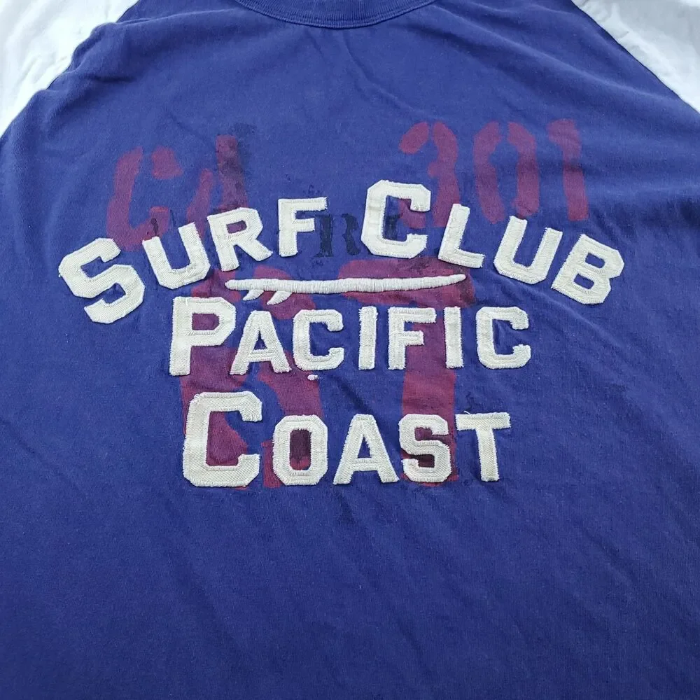 Vtg Polo Ralph Lauren TShirt Men XL TG Surf Club Pacific Coast Blue Stencil Navy